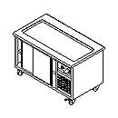 MPH-114/4 A - Hlađeni pult s kliznim vratima